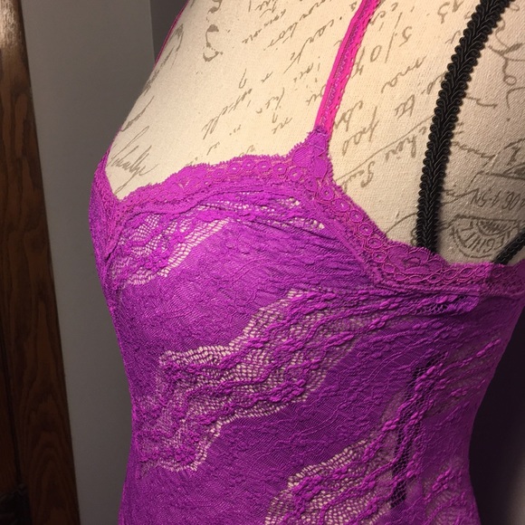 NWOT Free People fuchsia lace tank top XS - Picture 3 of 8
